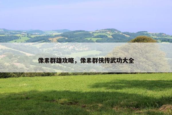像素群雄攻略，像素群侠传武功大全