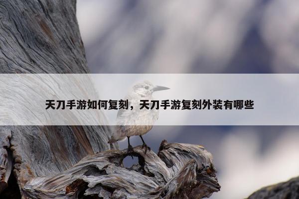 天刀手游如何复刻，天刀手游复刻外装有哪些