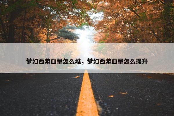 梦幻西游血量怎么堆，梦幻西游血量怎么提升