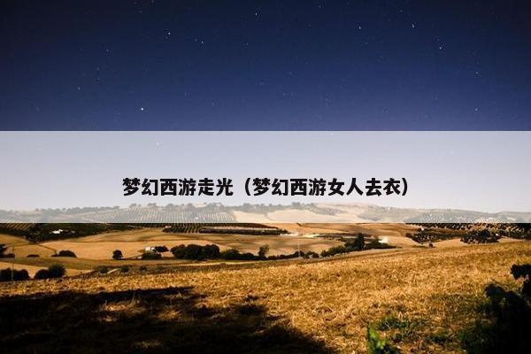 梦幻西游走光（梦幻西游女人去衣）