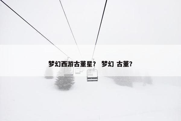 梦幻西游古董星？ 梦幻 古董？