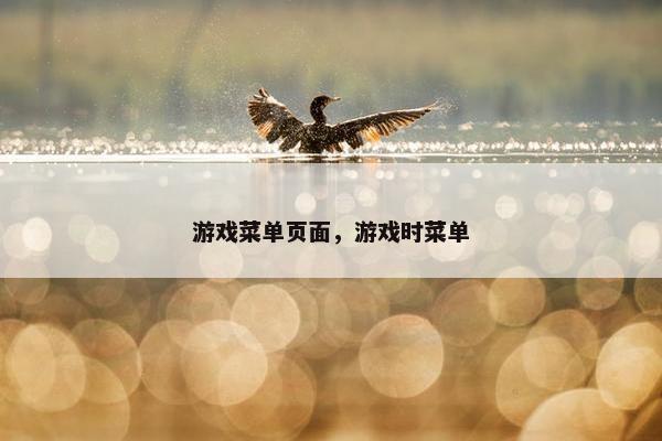 游戏菜单页面，游戏时菜单