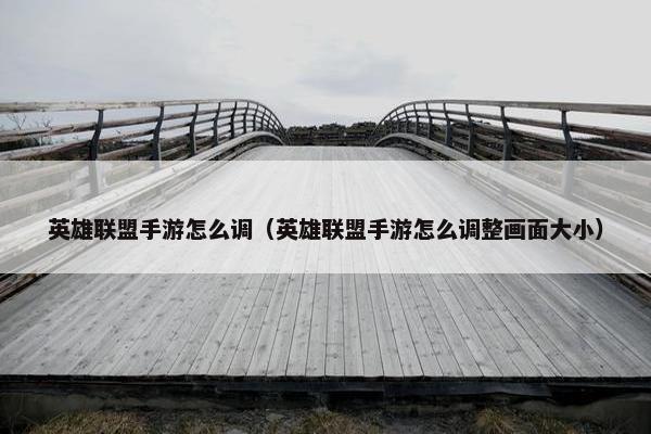 英雄联盟手游怎么调（英雄联盟手游怎么调整画面大小）