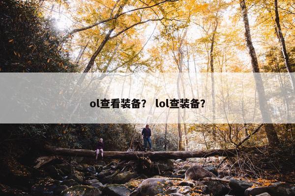 ol查看装备？ lol查装备？
