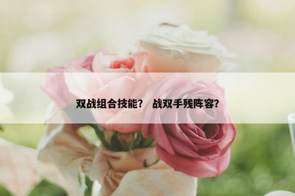 双战组合技能？ 战双手残阵容？