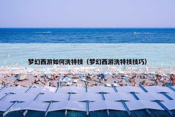 梦幻西游如何洗特技（梦幻西游洗特技技巧）