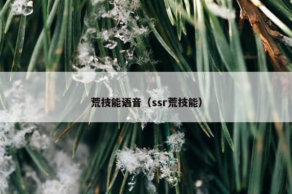 荒技能语音（ssr荒技能）
