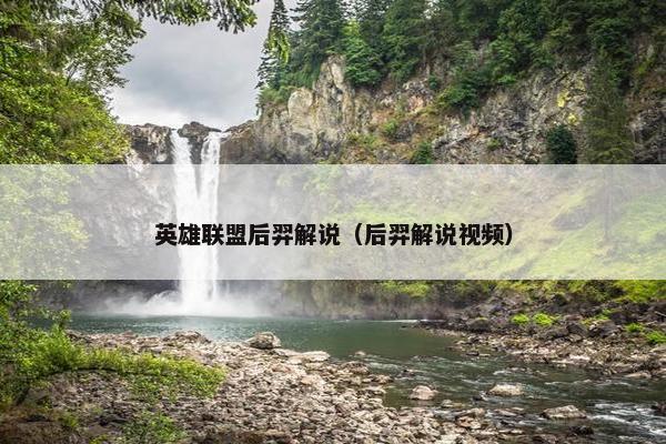 英雄联盟后羿解说（后羿解说视频）