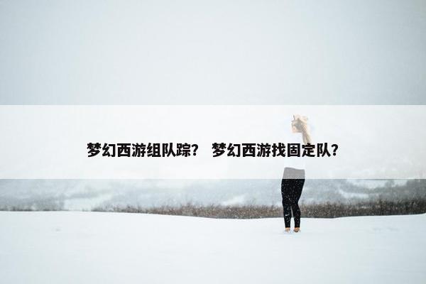 梦幻西游组队踪？ 梦幻西游找固定队？