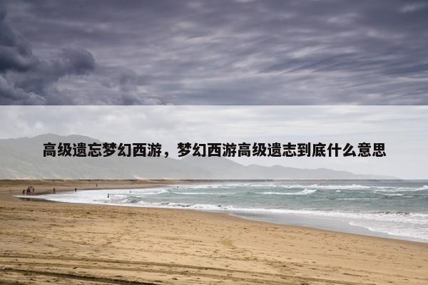 高级遗忘梦幻西游，梦幻西游高级遗志到底什么意思