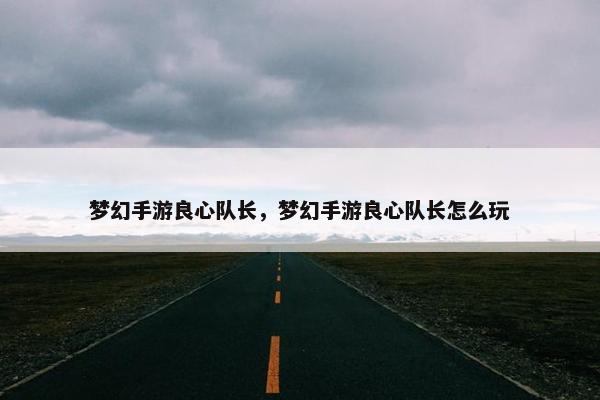 梦幻手游良心队长，梦幻手游良心队长怎么玩