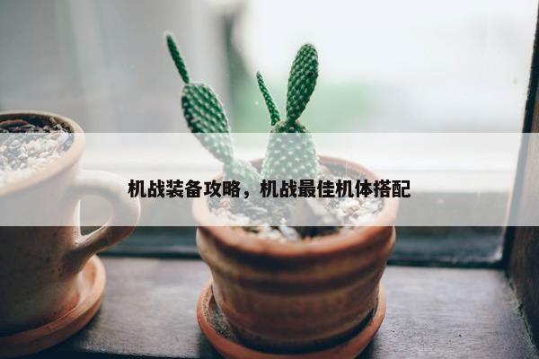 机战装备攻略，机战最佳机体搭配