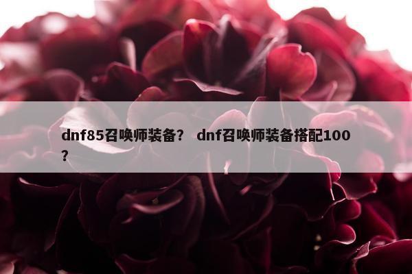 dnf85召唤师装备？ dnf召唤师装备搭配100？