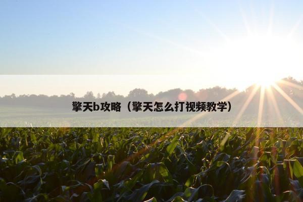 擎天b攻略（擎天怎么打视频教学）