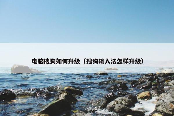 电脑搜狗如何升级（搜狗输入法怎样升级）
