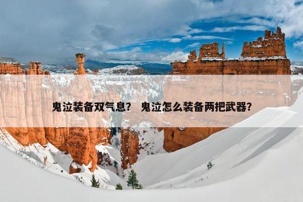 鬼泣装备双气息？ 鬼泣怎么装备两把武器？
