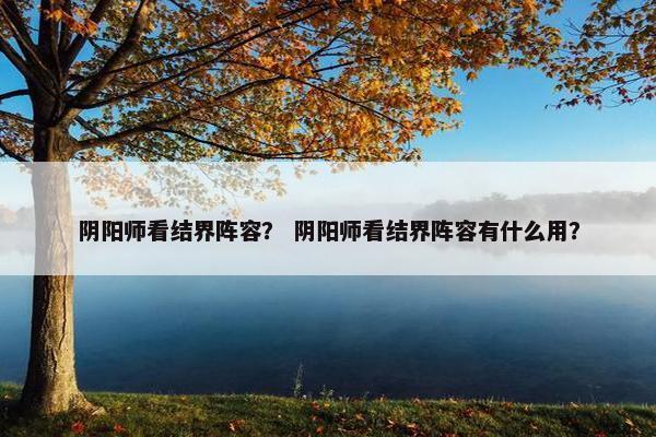 阴阳师看结界阵容？ 阴阳师看结界阵容有什么用？
