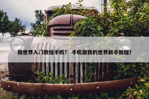 我世界入门教程手机？ 手机版我的世界新手教程？