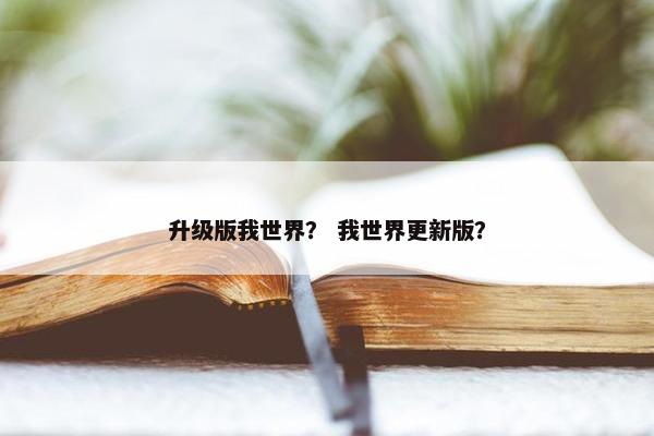 升级版我世界？ 我世界更新版？