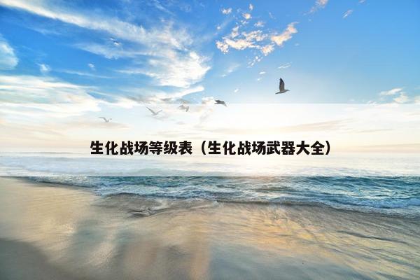 生化战场等级表（生化战场武器大全）