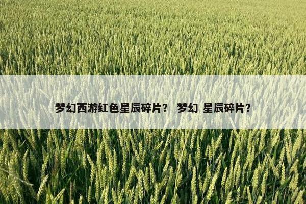 梦幻西游红色星辰碎片？ 梦幻 星辰碎片？