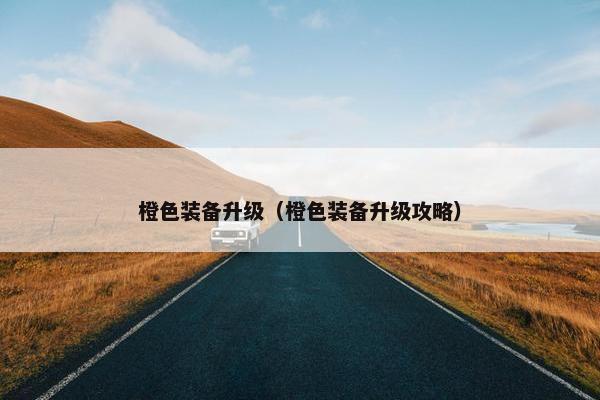 橙色装备升级（橙色装备升级攻略）