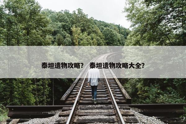 泰坦遗物攻略？ 泰坦遗物攻略大全？