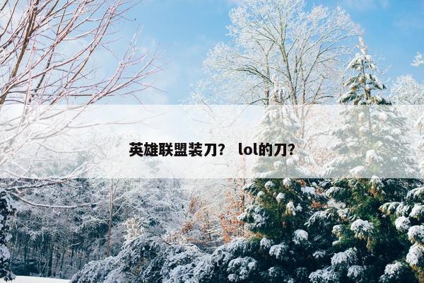 英雄联盟装刀？ lol的刀？