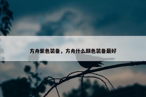 方舟紫色装备，方舟什么颜色装备最好