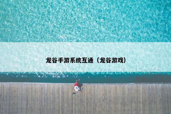 龙谷手游系统互通（龙谷游戏）