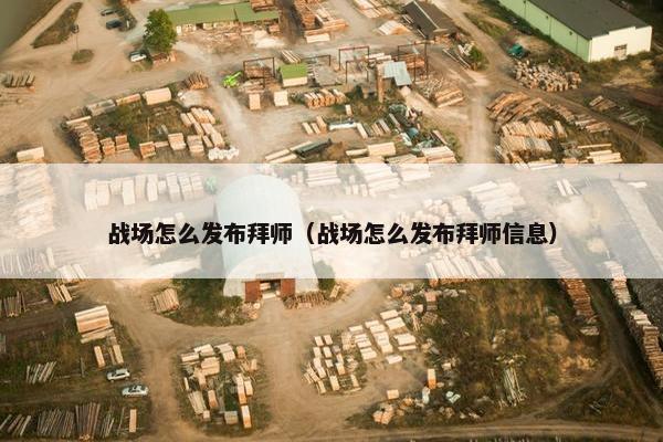 战场怎么发布拜师（战场怎么发布拜师信息）