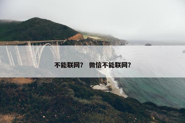 不能联网？ 微信不能联网？