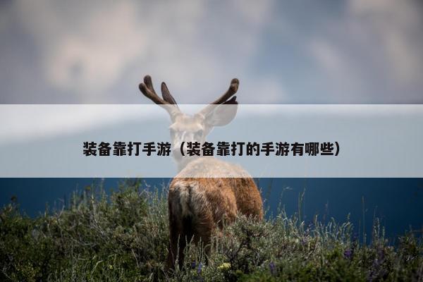 装备靠打手游（装备靠打的手游有哪些）