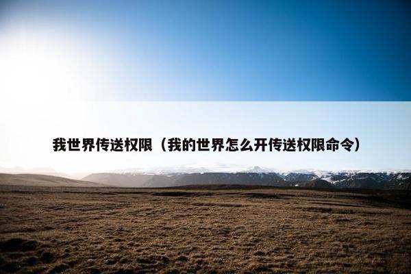 我世界传送权限（我的世界怎么开传送权限命令）