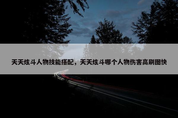天天炫斗人物技能搭配，天天炫斗哪个人物伤害高刷图快