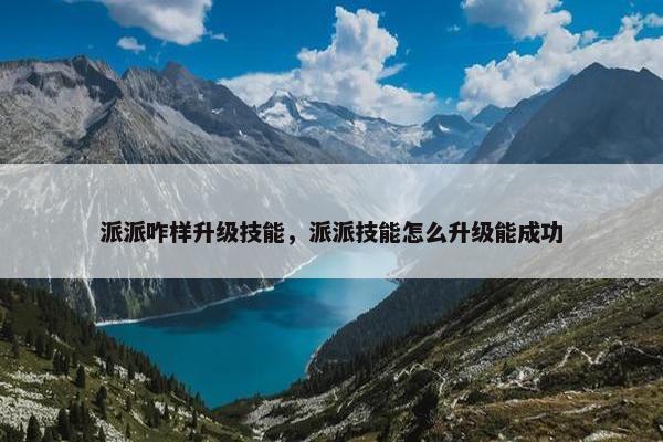 派派咋样升级技能，派派技能怎么升级能成功