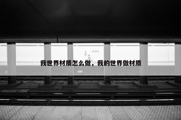 我世界材质怎么做，我的世界做材质