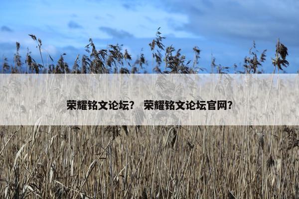荣耀铭文论坛？ 荣耀铭文论坛官网？
