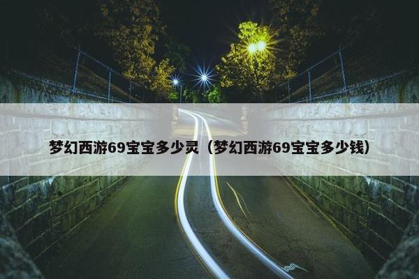 梦幻西游69宝宝多少灵（梦幻西游69宝宝多少钱）