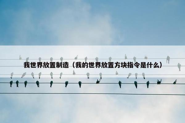我世界放置制造（我的世界放置方块指令是什么）