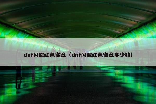 dnf闪耀红色徽章（dnf闪耀红色徽章多少钱）