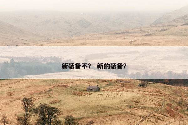 新装备不？ 新的装备？