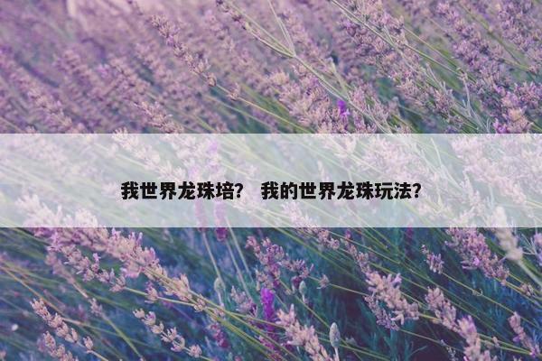 我世界龙珠培？ 我的世界龙珠玩法？