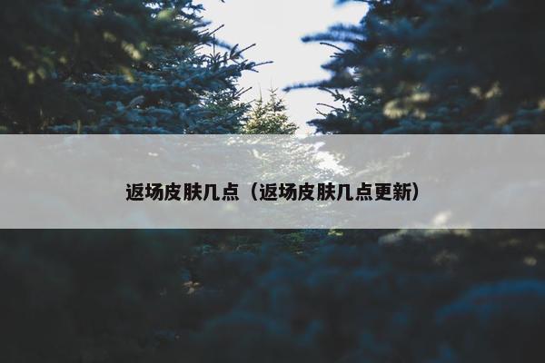 返场皮肤几点（返场皮肤几点更新）