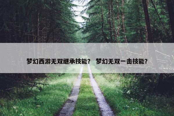 梦幻西游无双继承技能？ 梦幻无双一击技能？