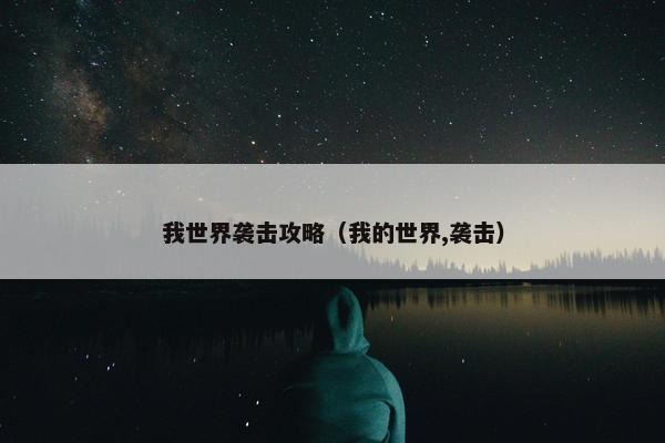 我世界袭击攻略（我的世界,袭击）