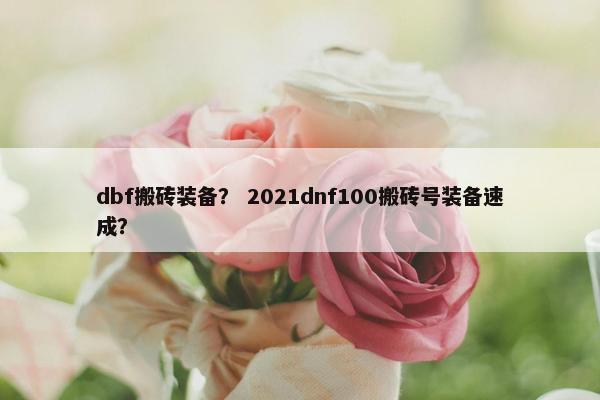 dbf搬砖装备？ 2021dnf100搬砖号装备速成？
