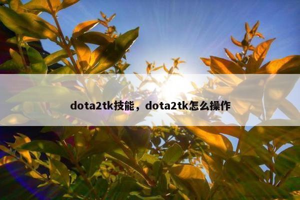 dota2tk技能，dota2tk怎么操作