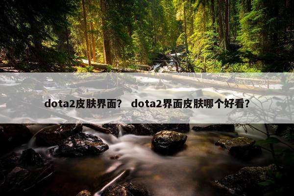 dota2皮肤界面？ dota2界面皮肤哪个好看？