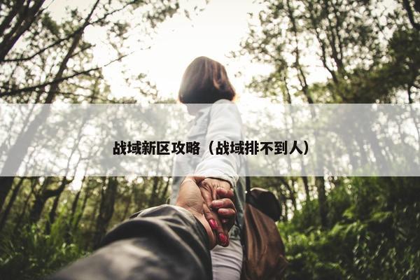 战域新区攻略（战域排不到人）